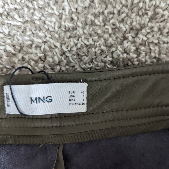 MNG Green Pleather HR Cargo Pants - Picture 6 of 10